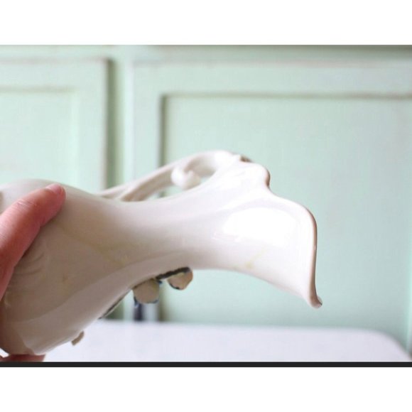 Vintage Hand Painted Floral Italian Lefton Pottery Pitcher Vase Spring - Picture 3 of 5